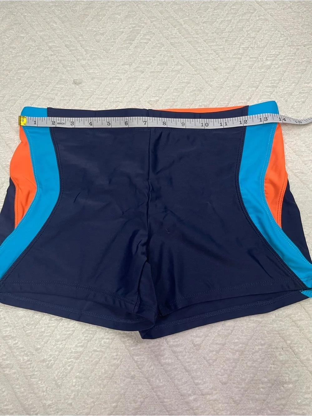 Arcweg Men's Colorblock Swim Shorts Blue and Orange Size Small
